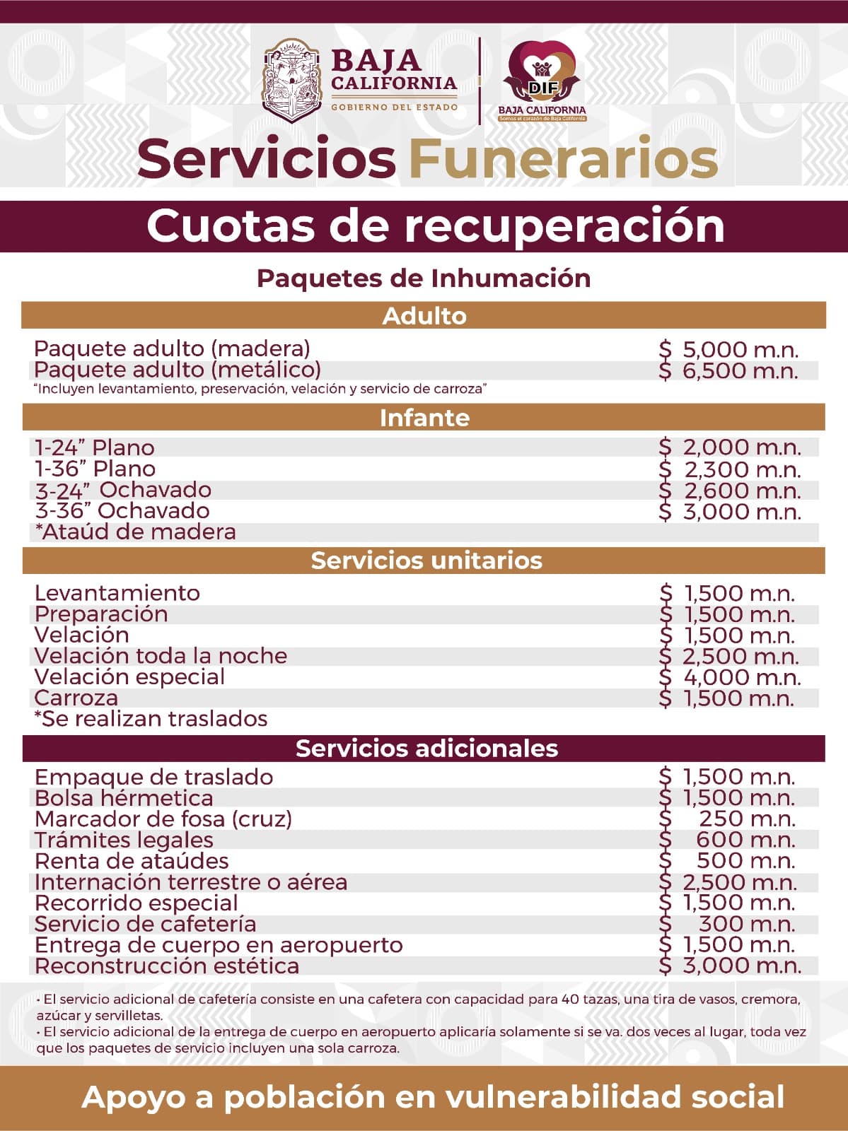 DIF BC ofrece servicios funerarios desde 5 mil pesos