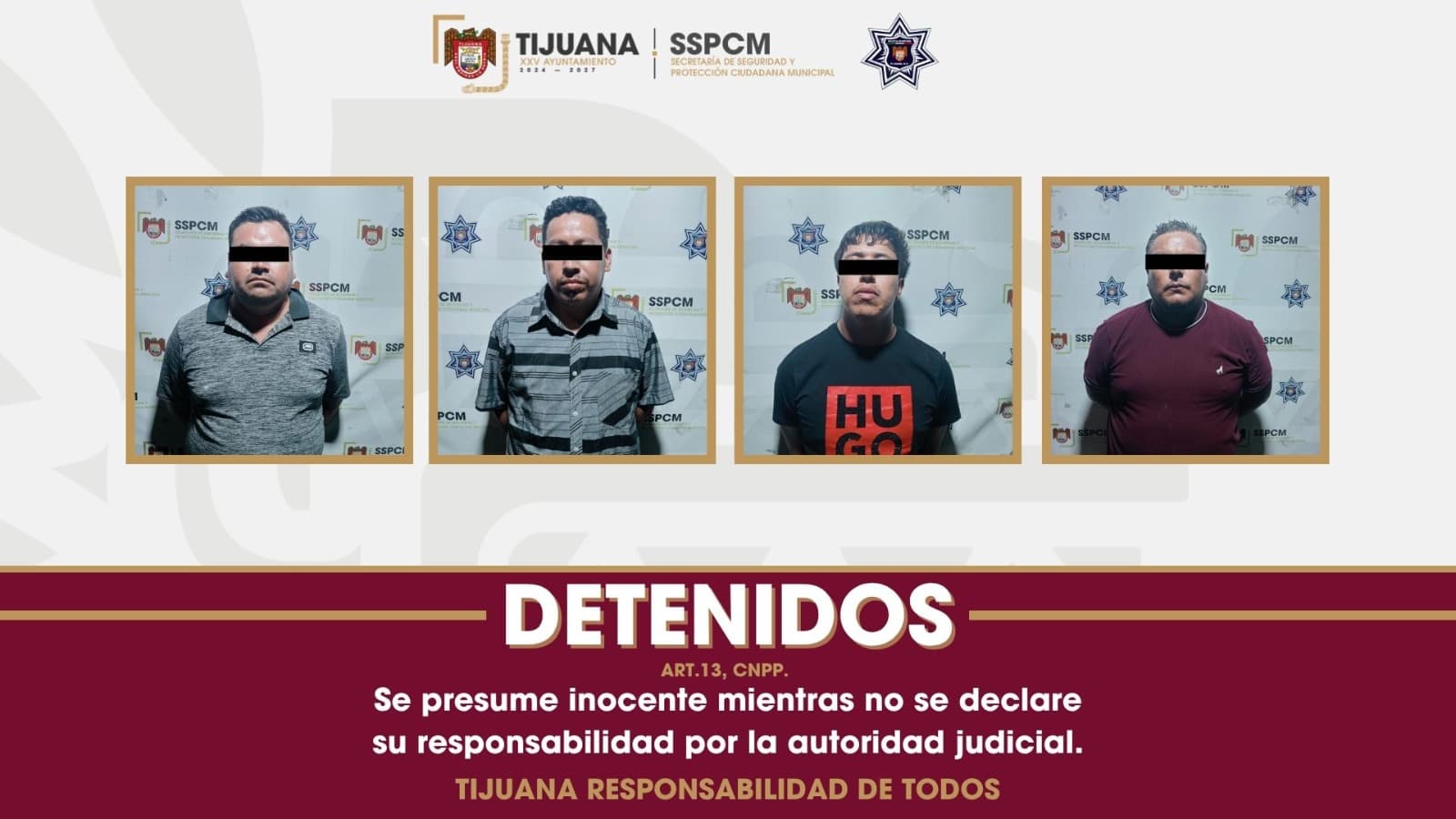 Asegura SSPCM a cuatro personas como presuntas responsables del delito de extorsión