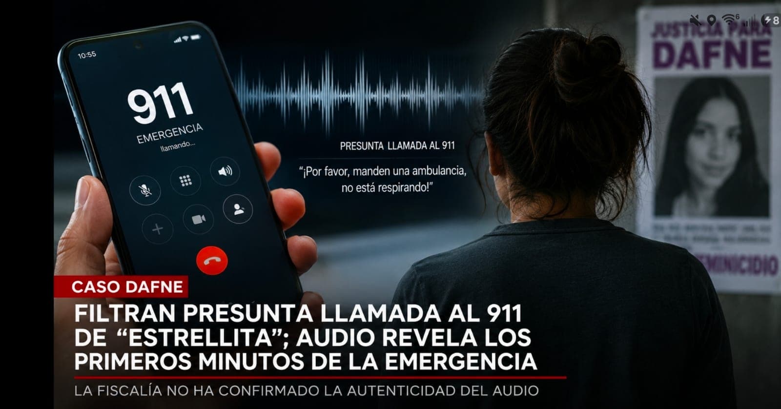 Filtran presunta llamada al 911 en el caso Dafne; audio revela los primeros minutos de la emergencia