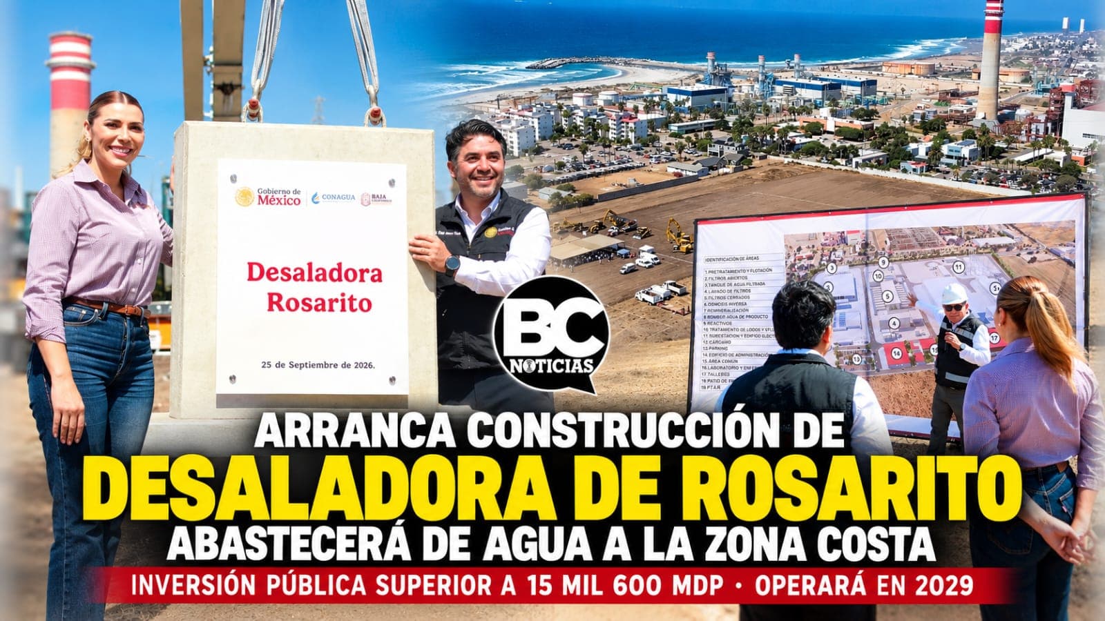 Arranca construcción de desaladora de Rosarito; abastecerá de agua a la Zona Costa
