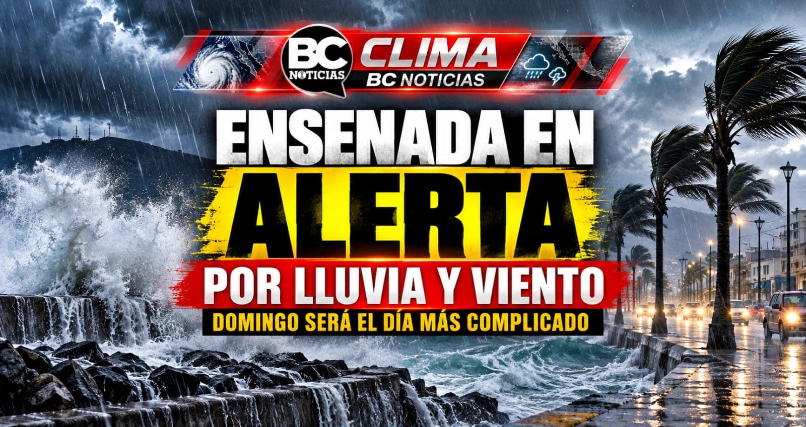 Ensenada entra en alerta por lluvia y viento: domingo será el día más complicado