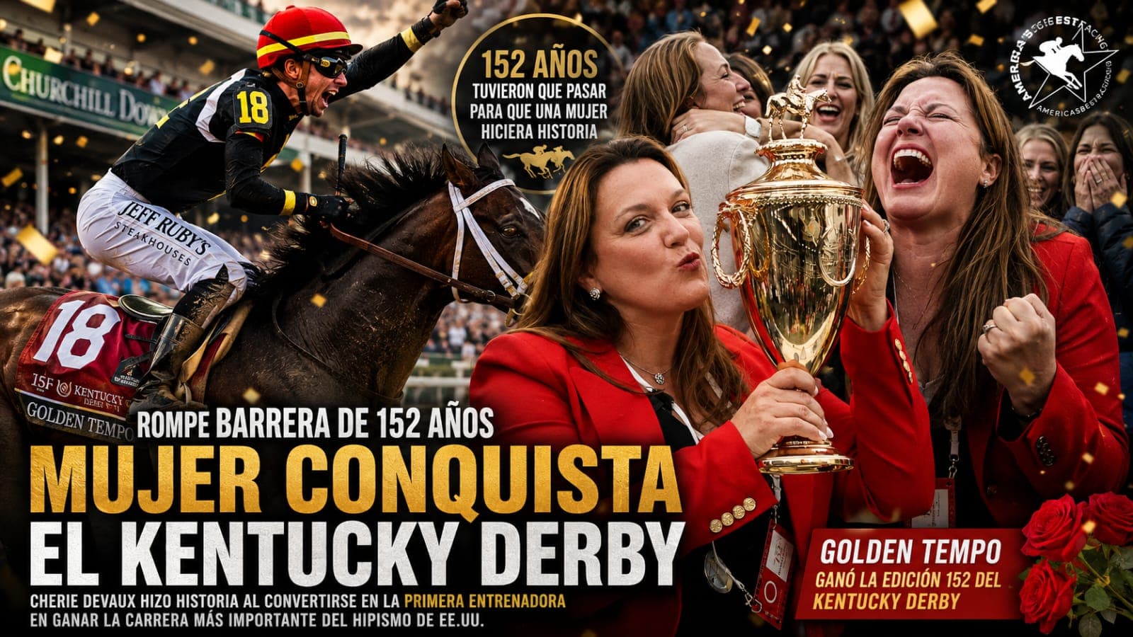 Rompe barrera de 152 años: mujer conquista por primera vez el Kentucky Derby