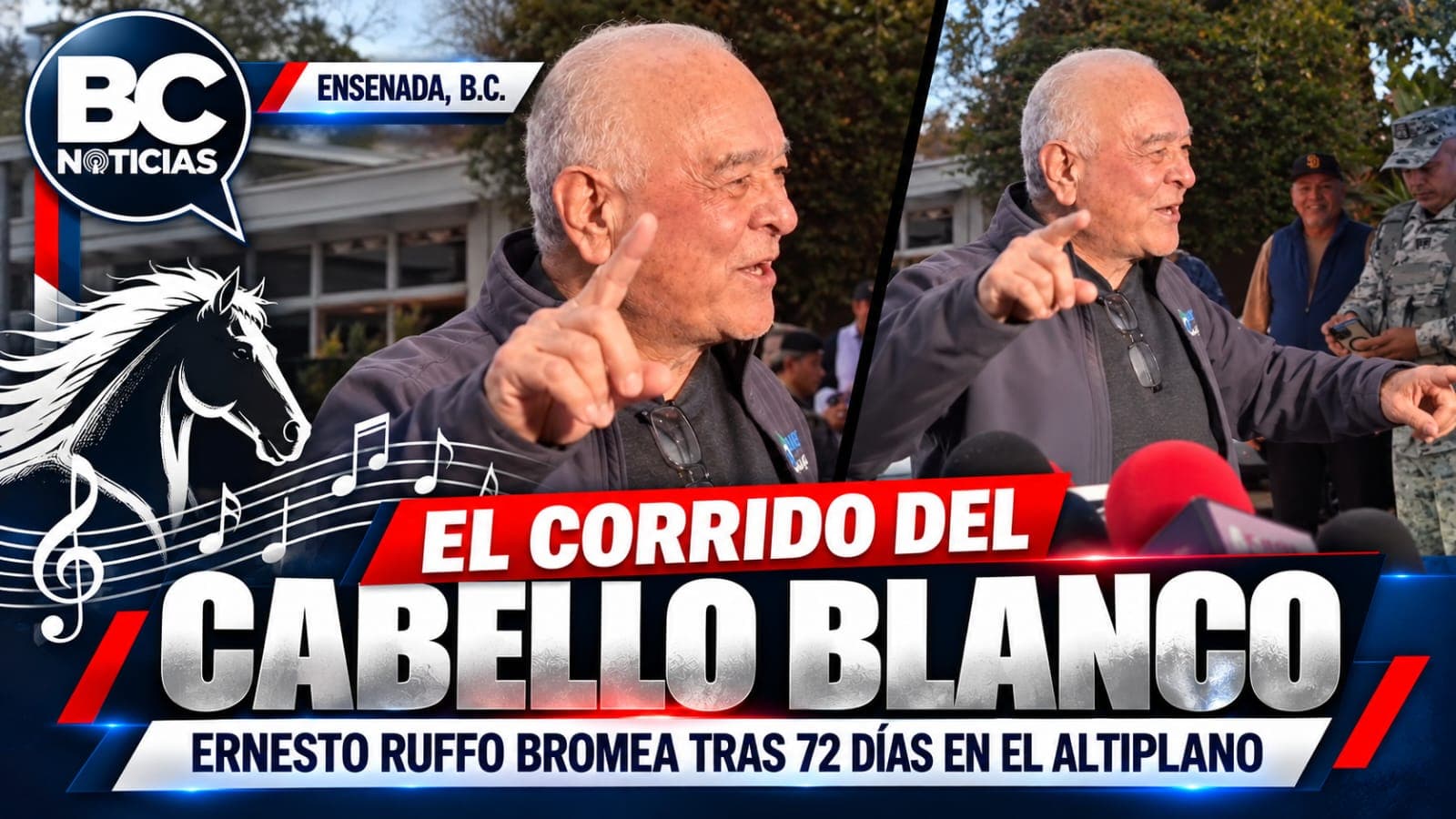 El corrido del Cabello Blanco: Ruffo bromea tras volver a Ensenada