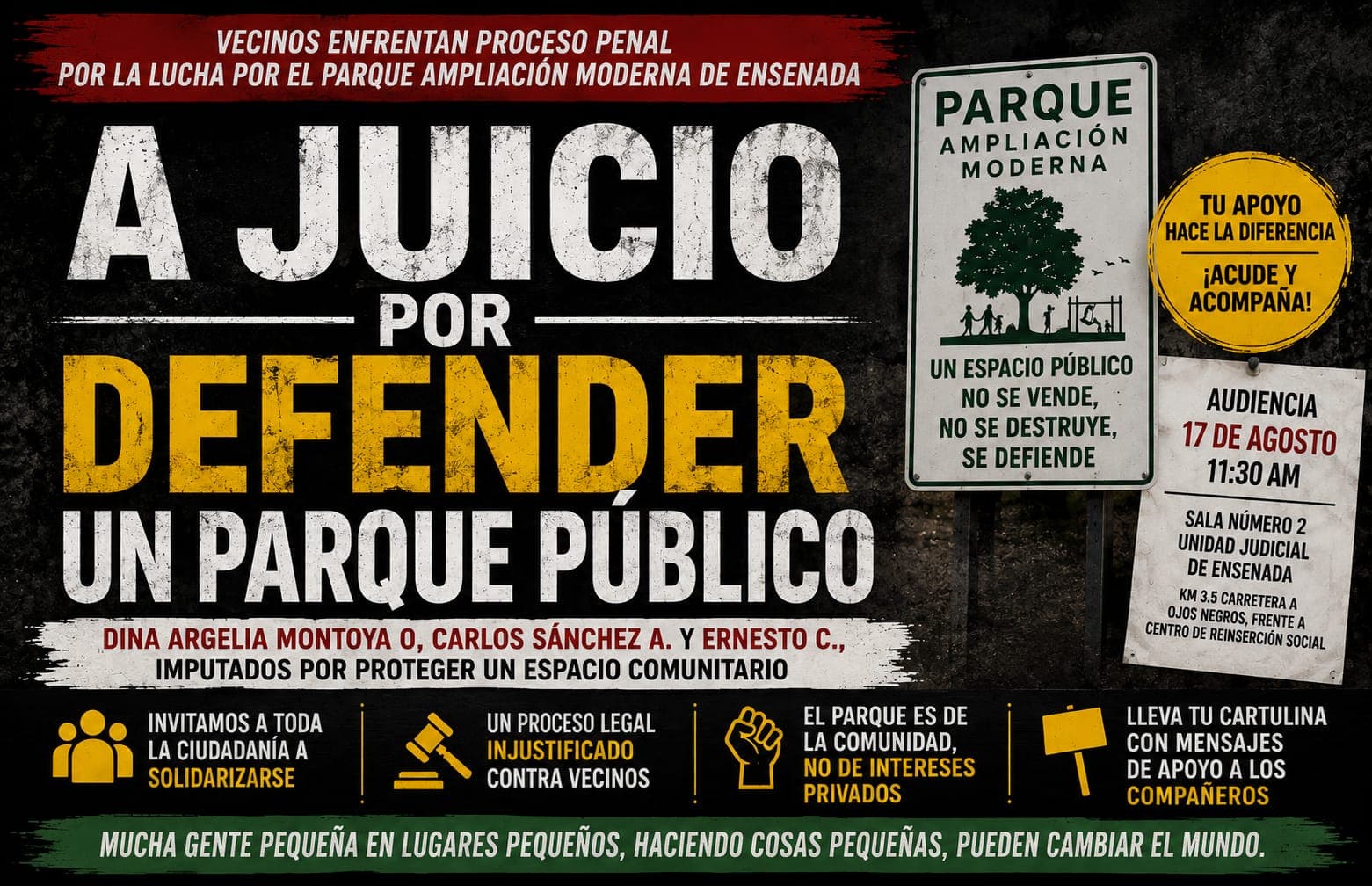 Defensa del Parque Ampliación Moderna llega a tribunales; vecinos convocan a audiencia pública